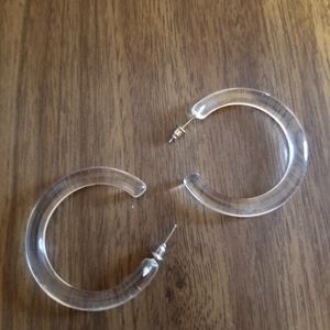 Clear Lucite Hoop Earrings